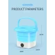 Складана силіконова пральна машина на 8 літрів Folding Washing Machine MLZ-001 Біло-блакитна