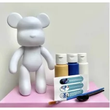 Набір для творчості з фарбами Ведмедик 23 см BOSHO Bear YELLOW Флюїдний Ведмедик та 3 фарби в комплекті