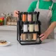 Карусель для спецій 18 баночок на підставці, що крутиться, на 360° Spice Rack Чорний