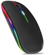 Безпровідна безшумна мишка на акумуляторі зі світлодіодним RGB підсвічуванням BauTech RF-6800 Bluetooth-2.4 ГГц