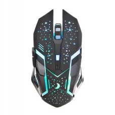 Бездротова ігрова мишка зі світлодіодним RGB підсвічуванням Weibo WB-911 Чорна 4 рівня чутливості