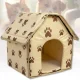 Складаний будиночок для тварин з утепленням 43х43х40 см Portable Dog House Бежевий