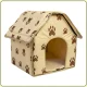 Складаний будиночок для тварин з утепленням 43х43х40 см Portable Dog House Бежевий