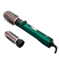 Фен-щітка для сушіння та укладання волосся VGR V-498 1200W Зелений Фен-стайлер з 2 насадками