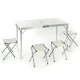 Посилений туристичний складаний стіл для пікніка та 4 стільці Folding Table Білий Стіл із стільцями для дачі