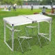 Посилений туристичний складаний стіл для пікніка та 4 стільці Folding Table Білий Стіл із стільцями для дачі