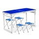 Посилений туристичний складаний стіл для пікніка та 4 стільці Folding Table Синій Стіл із стільцями для дачі