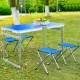 Посилений туристичний складаний стіл для пікніка та 4 стільці Folding Table Синій Стіл із стільцями для дачі