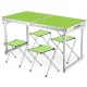 Посилений туристичний складаний стіл для пікніка та 4 стільці Folding Table Зелений Стіл із стільцями для дачі