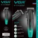 Акумуляторна машинка для стрижки волосся VGR V-003 BLUE Машинка з LED дисплеєм та акумулятором 2500 мАч