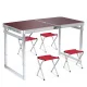 Посилений туристичний складаний стіл для пікніка та 4 стільці Folding Table Стіл зі стільцями для дачі