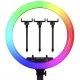 Кільцева селфі лампа RGB LED з трьома тримачами для смартфону Selfie Ring Light M18K 18