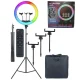 Кільцева селфі лампа RGB LED з трьома тримачами для смартфону Selfie Ring Light M18K 18