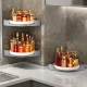 Кутова пластикова обертова полиця для ванної кімнати Multi Functional Rotational Tray Органайзер у ванну