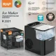 Компактный ледогенератор для дома Ice Maker RAF R.3331 165 Вт Аппарат для производства льда Черный