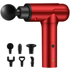 Портативний ручний масажер пістолет з 6 насадками Massage Gun BG-128  Масажний перкусійний пістолет