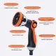 Багатофункціональна насадка на шланг Washing Gun WL707-1 Пістолет-розпилювач 10 режимів поливу