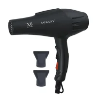 Професійний фен для волосся на 2200 Вт із двома концентраторами Sokany X6 Чорний
