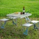 Розкладний стіл-валіза для пікніка з 4 стільцями Aluminum picnic table Туристичний стіл-валіза зі стільцями