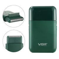 Міні електробритва на акумуляторі з висувним триммером VGR Professional Men's Shaver V-390 Green