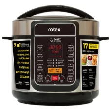 Мультиварка електрична ROTEX REPC76-B 900W Скороварка багатофункціональна з 17 програмами приготування