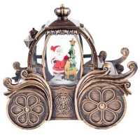 Новорічний музичний нічник-світильник XMAS 3568A-B Музична карета з Санта-Клаусом