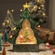 Новорічний музичний нічник-світильник XMAS 21019 Музична ялинка з Санта-Клаусом