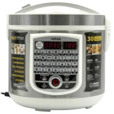 Мультиварка електрична Rotex RMC505-W 900W Скороварка багатофункціональна з 30 програмами приготування