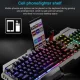 Ігрова провідна комп'ютерна клавіатура з RGB підсвічуванням AOAS M-1000 USB Чорна 104 клавіші