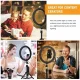 Настольная кольцевая светодиодная LED лампа с креплением для телефона Ring Light 26 см LED Лампа для блогеров