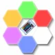 Модульна настінна світлодіодна лампа RGB 6 шт. з живленням батарейок та пультом керування Led Lighted