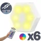 Модульна настінна світлодіодна лампа RGB 6 шт. з живленням батарейок та пультом керування Led Lighted