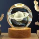 Декоративний 3D нічник Сатурн в кришталевій кулі з led підсвічуванням на дерев'яний каркас Дитячий нічник