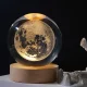 Декоративний 3D нічник Планета Земля в кришталевій кулі з led підсвічуванням на дерев'яний каркас Дитячий нічник