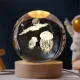 Декоративний 3D нічник Медузи в кришталевій кулі з led підсвічуванням на дерев'яний каркас Дитячий нічник