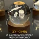Декоративний 3D нічник Медузи в кришталевій кулі з led підсвічуванням на дерев'яний каркас Дитячий нічник