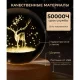 Декоративний 3D нічник Оленя в кришталевій кулі з led підсвічуванням на дерев'яний каркас Дитячий нічник