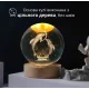 Декоративний 3D нічник Два Дельфіни в кришталевій кулі з led підсвічуванням на дерев'яний каркас Дитячий нічник