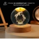 Декоративний 3D нічник Два Дельфіни в кришталевій кулі з led підсвічуванням на дерев'яний каркас Дитячий нічник