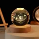 Декоративний 3D нічник Сонячна система в кришталевій кулі з led підсвічуванням на дерев'яний каркас