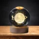 Декоративний 3D нічник Планета Нептун в кришталевій кулі з led підсвічуванням на дерев'яний каркас
