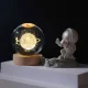Декоративний 3D нічник Планета Нептун в кришталевій кулі з led підсвічуванням на дерев'яний каркас