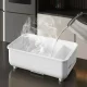 Кухонна сушарка з кришкою для посуду Dish Storage Біла Зручна сушарка для посуду 37x23.5x23 см