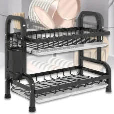 Сушарка для посуду 43x39x23.5 см із неіржавкої сталі з 2 піддонами Dish Storage