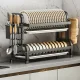 Сушарка для посуду 43x39x23.5 см із неіржавкої сталі з 2 піддонами Dish Storage