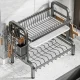 Сушарка для посуду 43x39x23.5 см із неіржавкої сталі з 2 піддонами Dish Storage