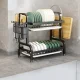 Сушарка для посуду 43x39x23.5 см із неіржавкої сталі з 2 піддонами Dish Storage