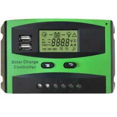 Контролер заряду для сонячної батареї CONTROLLER 20A 12V 24V Автоматичний контролер заряду Зелений