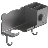 Настінний тримач для фена та аксесуарів Storage Shelf AND-74-20 Сірий Підставка для фена з органайзером