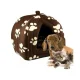 Затишний м'який будиночок для домашніх тварин Pet Hut Brown Домашня будка лежанка для собак і кішок